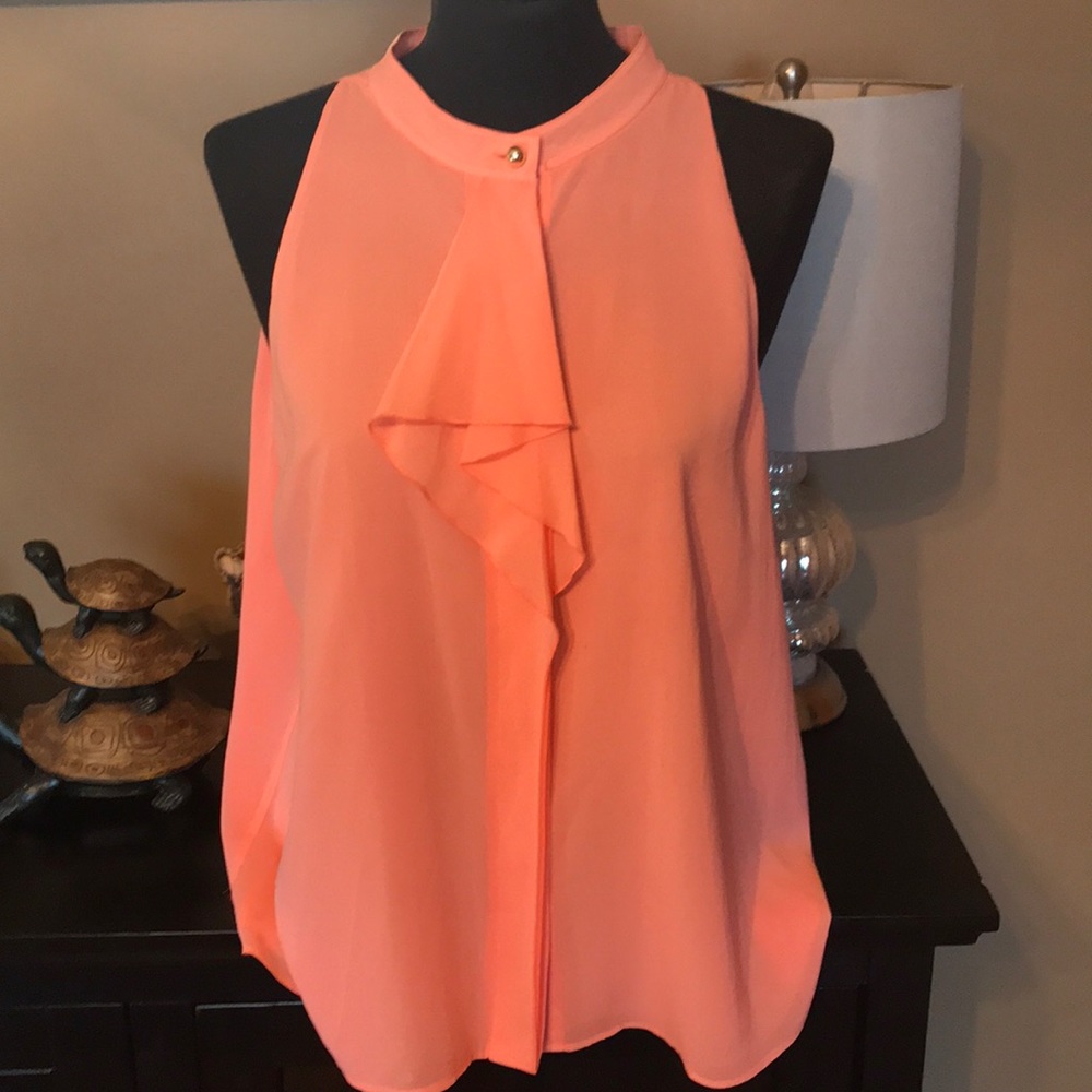 Tori Burch -Beautiful Peach Silk Sleeveless Blouse